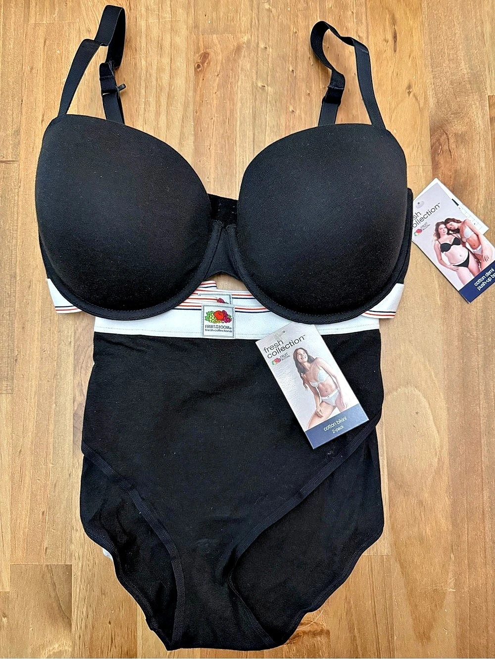 Fruit of the Loom Fresh Collection Underwire Bra & 2 Panty Set~ NWT